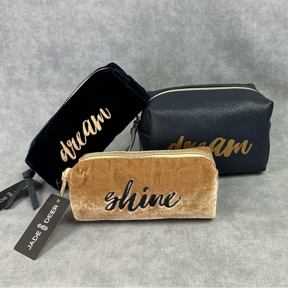 Jade & Deer Cosmetic Bag set, third of three